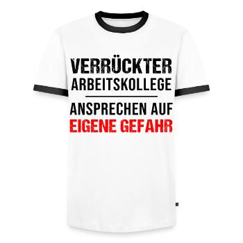 Verrückter Arbeitskollege Geschenk Herren Lustig - Männer Kontrast-T-Shirt - Weiß/Schwarz - Vorne - AI Model Female 172 light (172cm) & AI Model Male 178 dark (178cm)