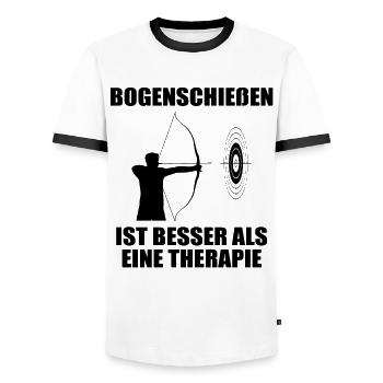 Bogenschießen Bogenschütze Spruch Geschenk - Männer Kontrast-T-Shirt - Weiß/Schwarz - Vorne - AI Model Female 172 light (172cm) & AI Model Male 178 dark (178cm)