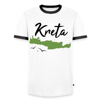 Kreta Insel Karte Griechenland Urlaub Geschenk - Männer Kontrast-T-Shirt - Weiß/Schwarz - Vorne - AI Model Female 172 light (172cm) & AI Model Male 178 dark (178cm)