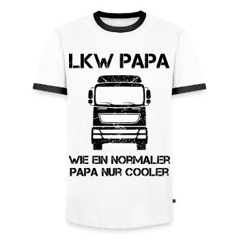 LKW Papa Spruch LKW-Fahrer Fernfahrer Geschenk - Männer Kontrast-T-Shirt - Weiß/Schwarz - Vorne - AI Model Female 172 light (172cm) & AI Model Male 178 dark (178cm)