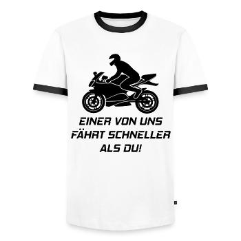Motorradfahrer Motorrad Lustiger Spruch Geschenk - Männer Kontrast-T-Shirt - Weiß/Schwarz - Vorne - AI Model Female 172 light (172cm) & AI Model Male 178 dark (178cm)