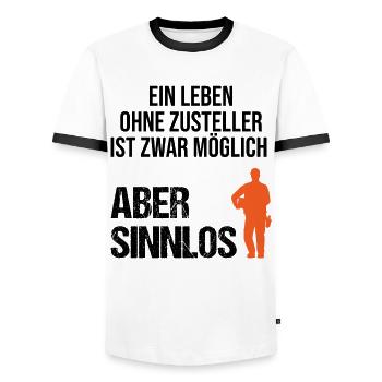 Postbote Zusteller Spruch Briefträger Geschenk - Männer Kontrast-T-Shirt - Weiß/Schwarz - Vorne - AI Model Female 172 light (172cm) & AI Model Male 178 dark (178cm)