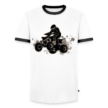 Quad Driver Off-road Off-road Vehicle Gift - Men's Ringer Shirt - white/black - Front - AI Model Female 172 light (172cm) & AI Model Male 178 dark (178cm)