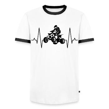 Quad Driver Off-road Off-road Vehicle Gift - Men's Ringer Shirt - white/black - Front - AI Model Female 172 light (172cm) & AI Model Male 178 dark (178cm)