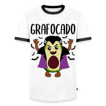 Avocado Vampire Funny Vegetable Fruit Gift - Men's Ringer Shirt - white/black - Front - AI Model Female 172 light (172cm) & AI Model Male 178 dark (178cm)