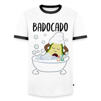Avocado In Badewanne Lustiges Gemüse Obst Geschenk - Männer Kontrast-T-Shirt - Weiß/Schwarz - Vorne - AI Model Female 172 light (172cm) & AI Model Male 178 dark (178cm)