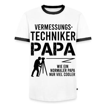 Vermessungstechniker Papa Spruch Geschenk Herren - Männer Kontrast-T-Shirt - Weiß/Schwarz - Vorne - AI Model Female 172 light (172cm) & AI Model Male 178 dark (178cm)