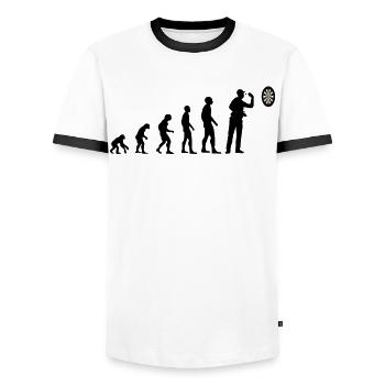 Darts Darts Player Evolution Darts Jeu Cadeau - T-shirt contrasté Homme - blanc/noir - Devant - AI Model Female 172 light (172cm) & AI Model Male 178 dark (178cm)