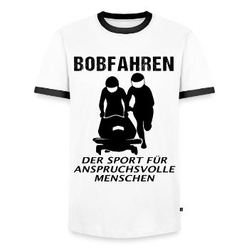 Bobfahrer Spruch Bobfahren Bobsport Geschenk - Männer Kontrast-T-Shirt - Weiß/Schwarz - Vorne - AI Model Female 172 light (172cm) & AI Model Male 178 dark (178cm)