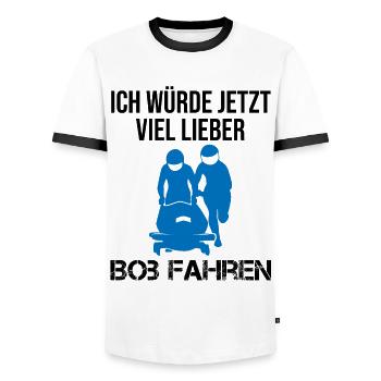 Bobfahren Lustiger Spruch Bobfahrer Geschenk - Männer Kontrast-T-Shirt - Weiß/Schwarz - Vorne - AI Model Female 172 light (172cm) & AI Model Male 178 dark (178cm)
