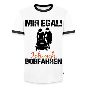 Bobfahren Lustiger Spruch Bobfahrer Geschenk - Männer Kontrast-T-Shirt - Weiß/Schwarz - Vorne - AI Model Female 172 light (172cm) & AI Model Male 178 dark (178cm)