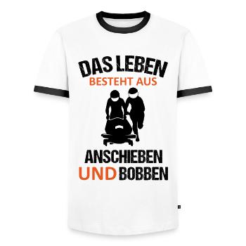 Bobfahren Lustiger Spruch Bobfahrer Geschenk - Männer Kontrast-T-Shirt - Weiß/Schwarz - Vorne - AI Model Female 172 light (172cm) & AI Model Male 178 dark (178cm)