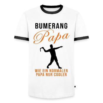 Bumerang Papa Spruch Bumerang Werfer Geschenk - Männer Kontrast-T-Shirt - Weiß/Schwarz - Vorne - AI Model Female 172 light (172cm) & AI Model Male 178 dark (178cm)