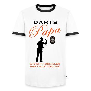 Darts Papa Spruch Dartspieler Darts Fans Geschenk - Männer Kontrast-T-Shirt - Weiß/Schwarz - Vorne - AI Model Female 172 light (172cm) & AI Model Male 178 dark (178cm)