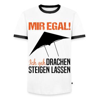 Drachenfliegen Drachensteigen Spruch Geschenk - Männer Kontrast-T-Shirt - Weiß/Schwarz - Vorne - AI Model Female 172 light (172cm) & AI Model Male 178 dark (178cm)