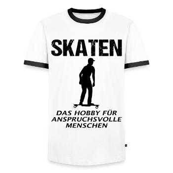 Elektro-Skateboard Spruch E-Skateboard Geschenk - Männer Kontrast-T-Shirt - Weiß/Schwarz - Vorne - AI Model Female 172 light (172cm) & AI Model Male 178 dark (178cm)
