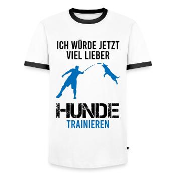 Hundetraining Hundetrainer Spruch Lustig Geschenk - Männer Kontrast-T-Shirt - Weiß/Schwarz - Vorne - AI Model Female 172 light (172cm) & AI Model Male 178 dark (178cm)