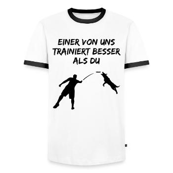 Hundetrainer Spruch Lustig Hundetraining Geschenk - Männer Kontrast-T-Shirt - Weiß/Schwarz - Vorne - AI Model Female 172 light (172cm) & AI Model Male 178 dark (178cm)