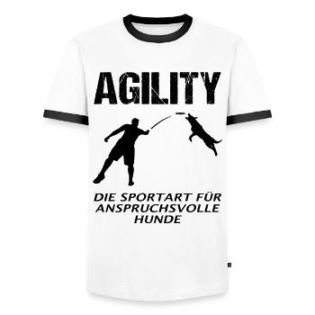 Hundetrainer Spruch Lustig Hundetraining Geschenk - Männer Kontrast-T-Shirt - Weiß/Schwarz - Vorne - AI Model Female 172 light (172cm) & AI Model Male 178 dark (178cm)