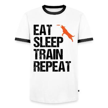Dog Trainer Saying Dog Training Gift - Men's Ringer Shirt - white/black - Front - AI Model Female 172 light (172cm) & AI Model Male 178 dark (178cm)
