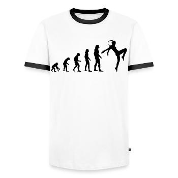 Kickboxerin Evolution Kickboxen Geschenk Damen - Männer Kontrast-T-Shirt - Weiß/Schwarz - Vorne - AI Model Female 172 light (172cm) & AI Model Male 178 dark (178cm)