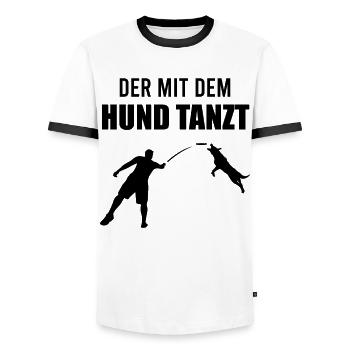 Hundetrainer Hundetraining Spruch Lustig Geschenk - Männer Kontrast-T-Shirt - Weiß/Schwarz - Vorne - AI Model Female 172 light (172cm) & AI Model Male 178 dark (178cm)