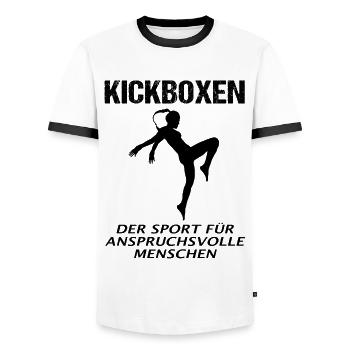 Kickboxen Kickboxerin Spruch Lustig Geschenk Damen - Männer Kontrast-T-Shirt - Weiß/Schwarz - Vorne - AI Model Female 172 light (172cm) & AI Model Male 178 dark (178cm)