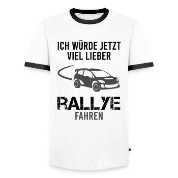 Rennwagen Fahrer Spruch Rallye Motorsport Geschenk - Männer Kontrast-T-Shirt - Weiß/Schwarz - Vorne - AI Model Female 172 light (172cm) & AI Model Male 178 dark (178cm)