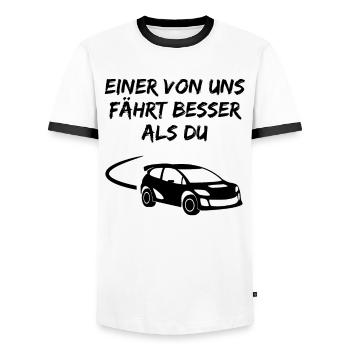 Rennwagen Fahrer Spruch Rallye Motorsport Geschenk - Männer Kontrast-T-Shirt - Weiß/Schwarz - Vorne - AI Model Female 172 light (172cm) & AI Model Male 178 dark (178cm)