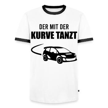 Rennwagen Fahrer Spruch Rallye Motorsport Geschenk - Männer Kontrast-T-Shirt - Weiß/Schwarz - Vorne - AI Model Female 172 light (172cm) & AI Model Male 178 dark (178cm)