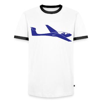 Segelfliegen Segelflugzeug Pilot Flugzeug Geschenk - Männer Kontrast-T-Shirt - Weiß/Schwarz - Vorne - AI Model Female 172 light (172cm) & AI Model Male 178 dark (178cm)