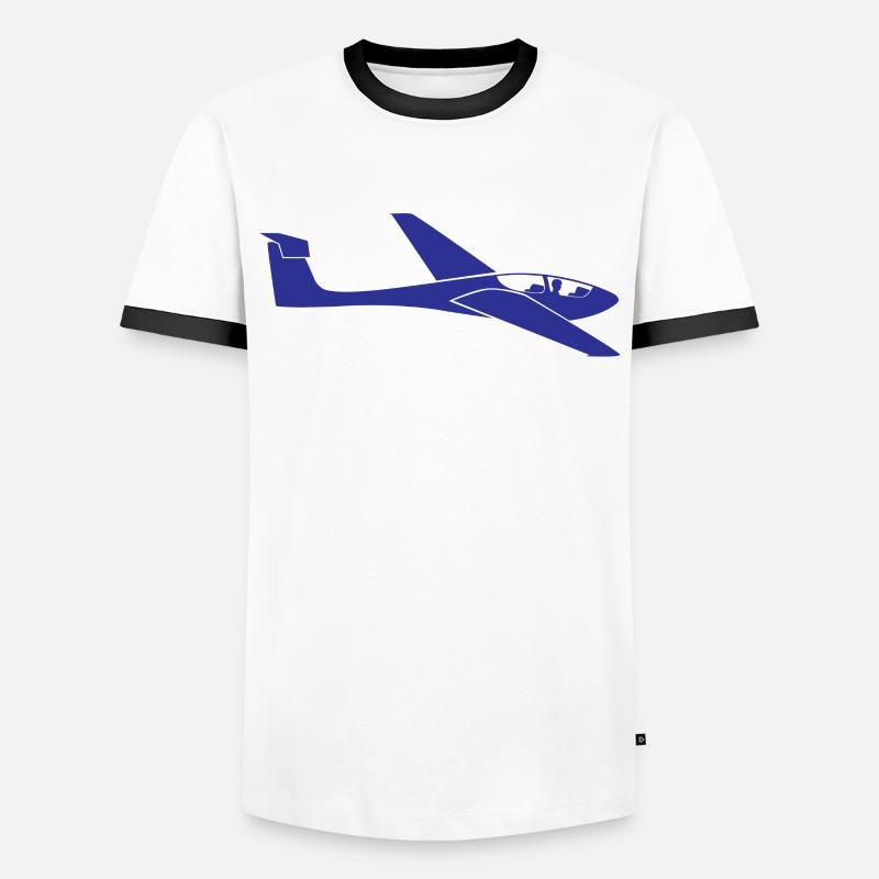 Glider Glider Pilot Airplane Gift - Men's Ringer Shirt - white/black