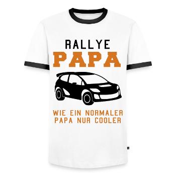 Rennwagen Fahrer Spruch Rallye Papa Geschenk - Männer Kontrast-T-Shirt - Weiß/Schwarz - Vorne - AI Model Female 172 light (172cm) & AI Model Male 178 dark (178cm)