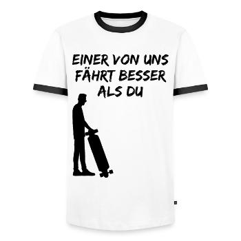 Skater Skateboard Fahrer Skaten Spruch Geschenk - Männer Kontrast-T-Shirt - Weiß/Schwarz - Vorne - AI Model Female 172 light (172cm) & AI Model Male 178 dark (178cm)