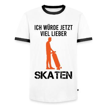 Skater Skateboard Fahrer Skaten Spruch Geschenk - Männer Kontrast-T-Shirt - Weiß/Schwarz - Vorne - AI Model Female 172 light (172cm) & AI Model Male 178 dark (178cm)