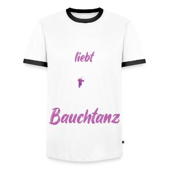 Dieses Mädchen liebt Bauchtanz - Herz - Männer Kontrast-T-Shirt - Weiß/Schwarz - Vorne - AI Model Female 172 light (172cm) & AI Model Male 178 dark (178cm)