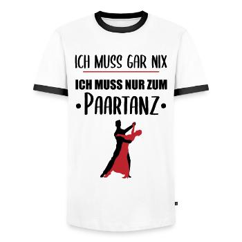 Nur zum Paartanz - Alles Andere ist Optional - Männer Kontrast-T-Shirt - Weiß/Schwarz - Vorne - AI Model Female 172 light (172cm) & AI Model Male 178 dark (178cm)
