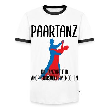 Paartanz für Anspruchsvolle - Männer Kontrast-T-Shirt - Weiß/Schwarz - Vorne - AI Model Female 172 light (172cm) & AI Model Male 178 dark (178cm)