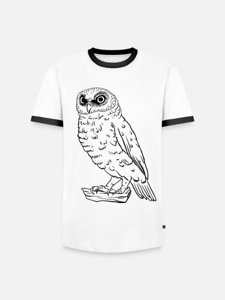 Einfach Eule - Männer Kontrast-T-Shirt - Weiß/Schwarz