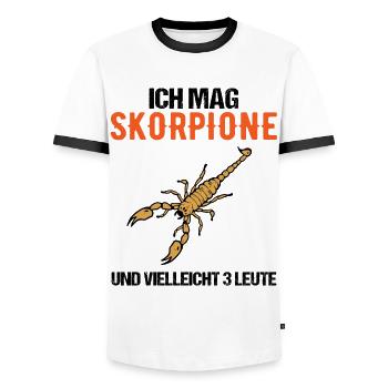 Skorpione und 3 Leute Einzigartige Liebe Geschenk - Männer Kontrast-T-Shirt - Weiß/Schwarz - Vorne - AI Model Female 172 light (172cm) & AI Model Male 178 dark (178cm)