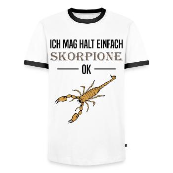 Einfache Skorpion Liebe Klartext Geschenk - Männer Kontrast-T-Shirt - Weiß/Schwarz - Vorne - AI Model Female 172 light (172cm) & AI Model Male 178 dark (178cm)
