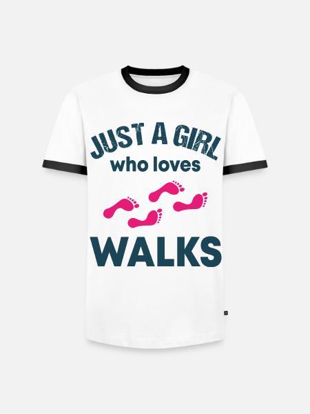 Simple Walk Lover Gift - Men's Ringer Shirt - white/black