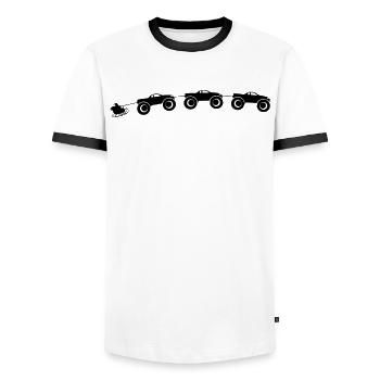 Monstertrucks Schlittenfahrt Weihnachten Hit - Männer Kontrast-T-Shirt - Weiß/Schwarz - Vorne - AI Model Female 172 light (172cm) & AI Model Male 178 dark (178cm)
