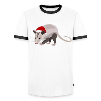 Weihnachtsmaus Niedlich Festliche Zeit Geschenk - Männer Kontrast-T-Shirt - Weiß/Schwarz - Vorne - AI Model Female 172 light (172cm) & AI Model Male 178 dark (178cm)