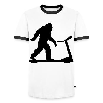 Bigfoot Bewegung Dynamik Legendenhaft - Männer Kontrast-T-Shirt - Weiß/Schwarz - Vorne - AI Model Female 172 light (172cm) & AI Model Male 178 dark (178cm)