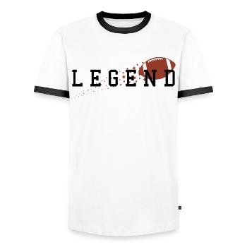 Vol d’étoiles de football légendaire - T-shirt contrasté Homme - blanc/noir - Devant - AI Model Female 172 light (172cm) & AI Model Male 178 dark (178cm)