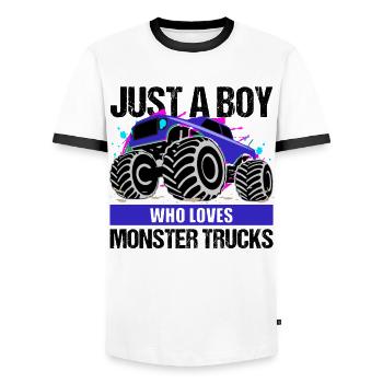 Garçon Monster Truck Passion Cadeau - T-shirt contrasté Homme - blanc/noir - Devant - AI Model Female 172 light (172cm) & AI Model Male 178 dark (178cm)