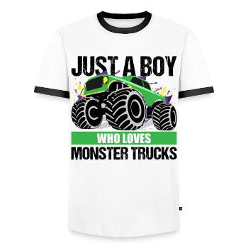 Cadeau Monster Truck Passion pour garçons - T-shirt contrasté Homme - blanc/noir - Devant - AI Model Female 172 light (172cm) & AI Model Male 178 dark (178cm)