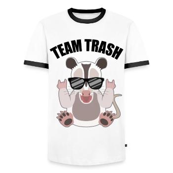 Rocking opossum with a cool factor - Men's Ringer Shirt - white/black - Front - AI Model Female 172 light (172cm) & AI Model Male 178 dark (178cm)