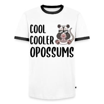 Lunettes de soleil animaux tendance opossum plus cool - T-shirt contrasté Homme - blanc/noir - Devant - AI Model Female 172 light (172cm) & AI Model Male 178 dark (178cm)